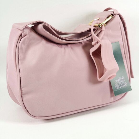 Wild Fable Pink Half Moon Crossbody Bag Women NWT Adjustable Strap Bottle Sleeve - Picture 1 of 10